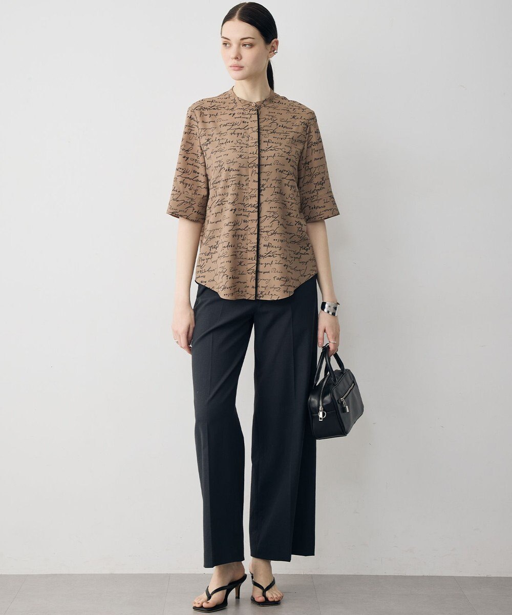 ICB 【30th ANNIVERSARY】5cityプリント バンドカラーブラウス 