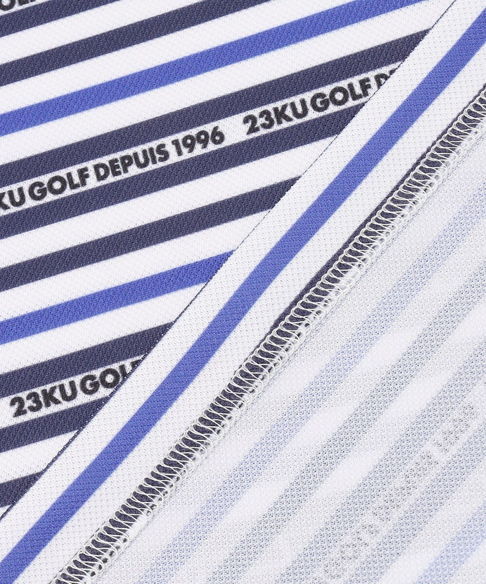 23区GOLF 【WOMEN】【吸水速乾・UVケア】ボーダーロゴ 半袖シャツ 