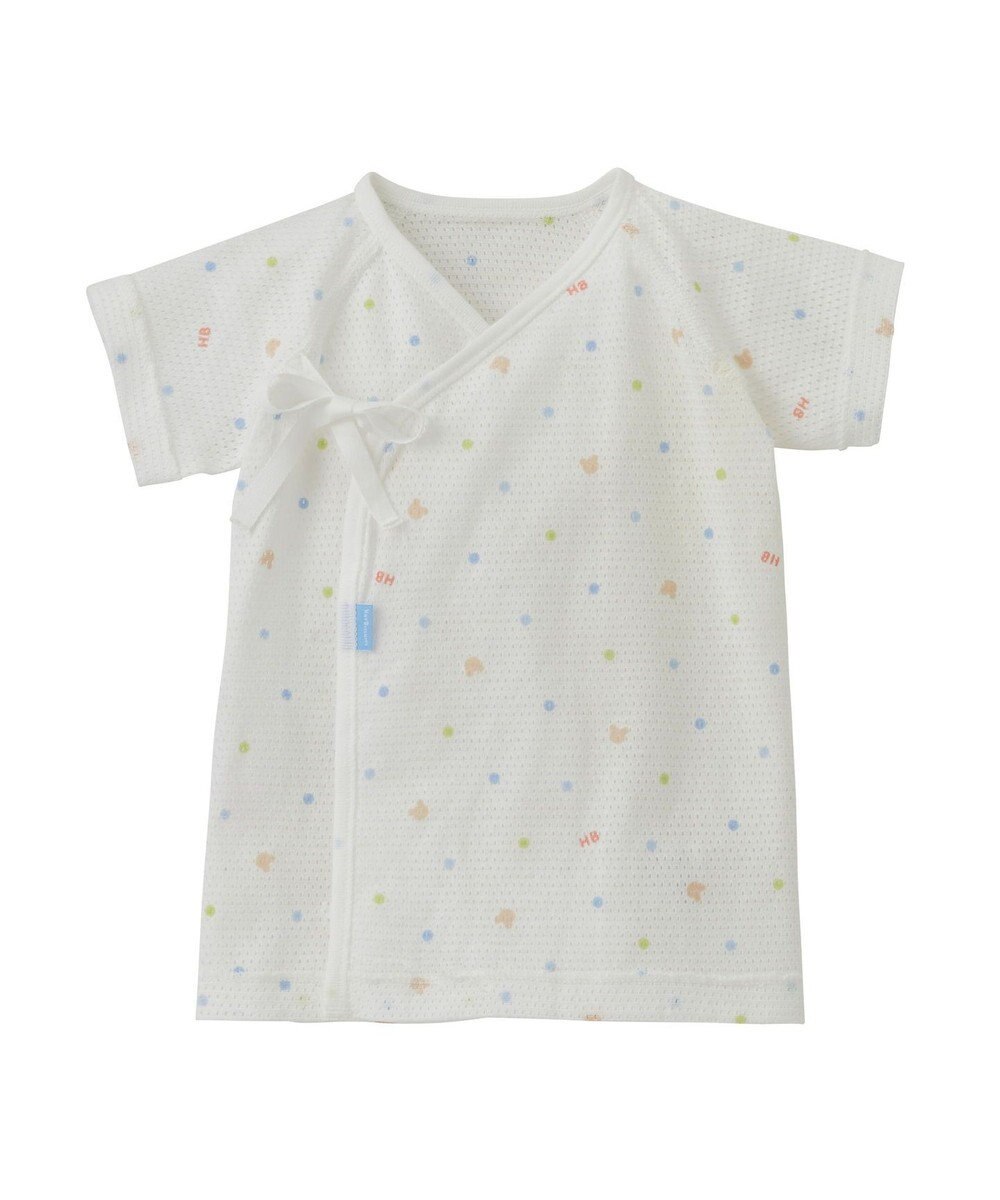 MIKI HOUSE HOT BISCUITS 【50-60cm】 メッシュ素材 総柄短肌着 