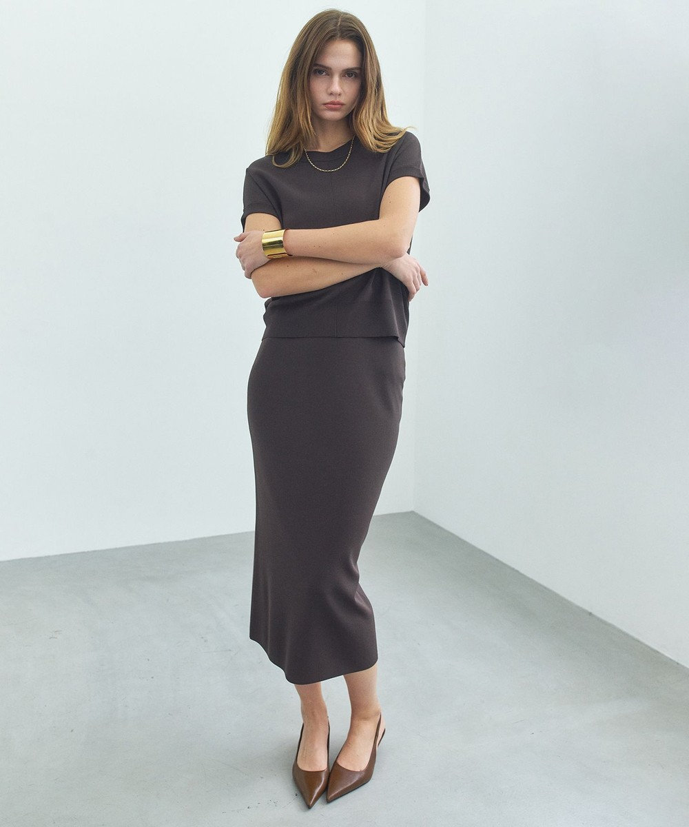 BEIGE， 【ロングセラー】LAURA / ストレッチ Iラインニットスカート 