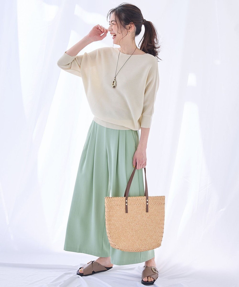 ANY L 【洗濯機可/アンチピリング/UVケア】アクリルガーターニット 