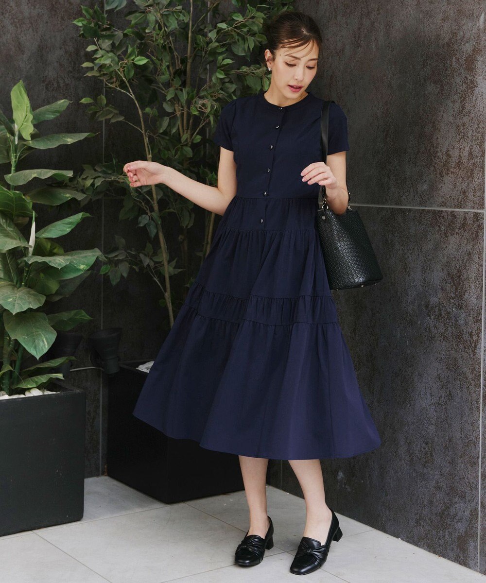 Tiaclasse 【洗える】 ティアードシャツワンピース 