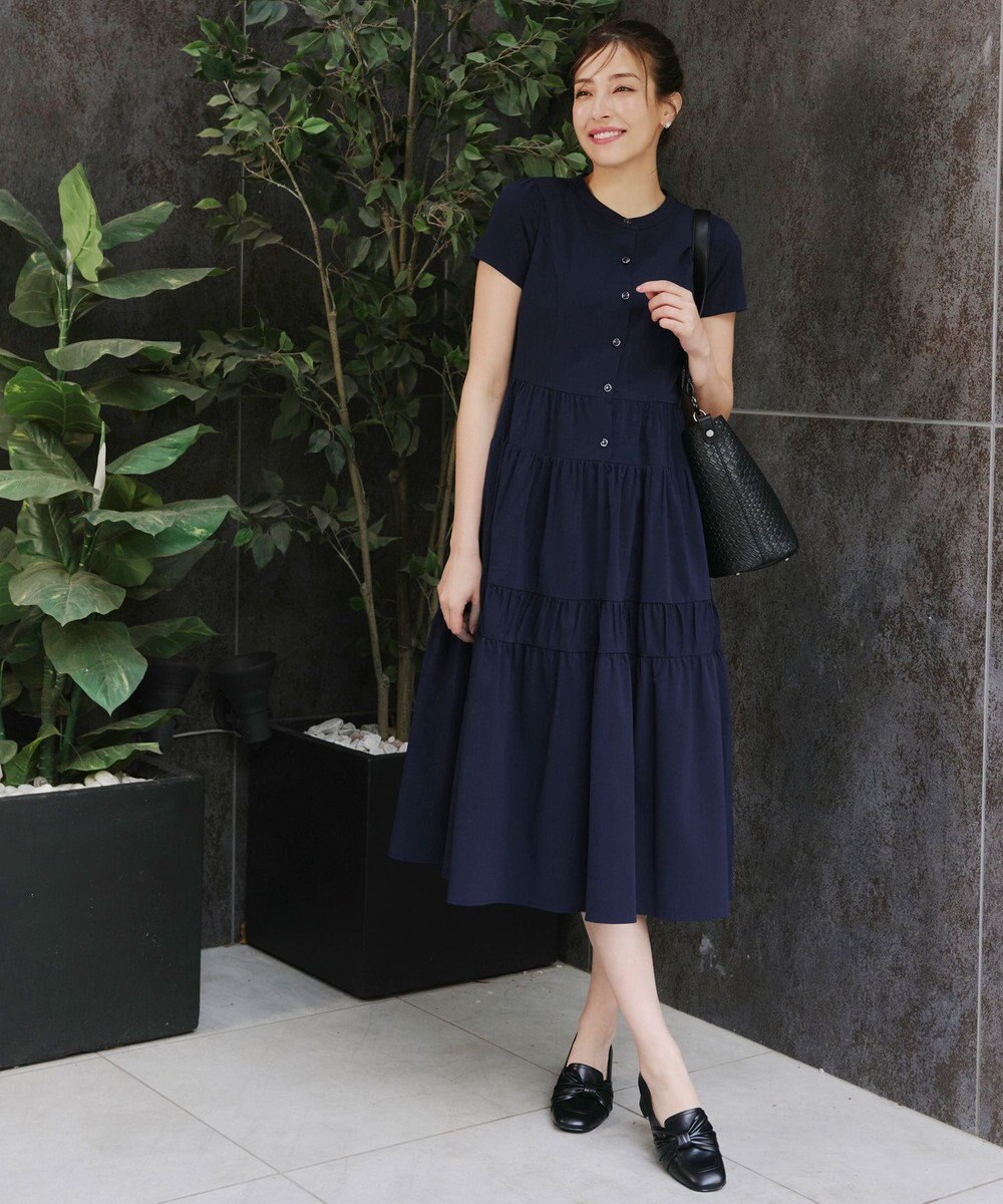 Tiaclasse 【洗える】 ティアードシャツワンピース 