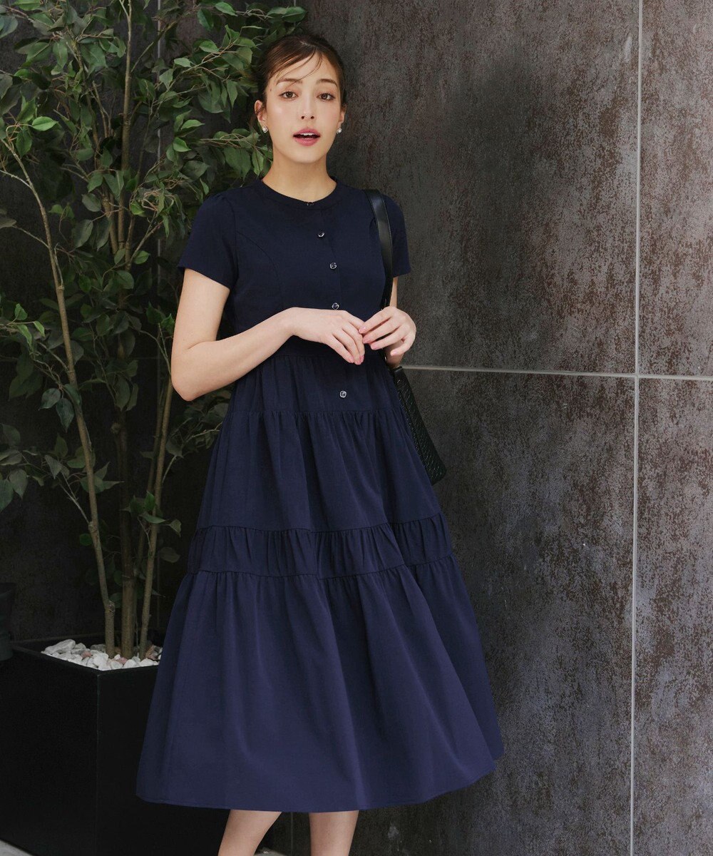 Tiaclasse 【洗える】 ティアードシャツワンピース 
