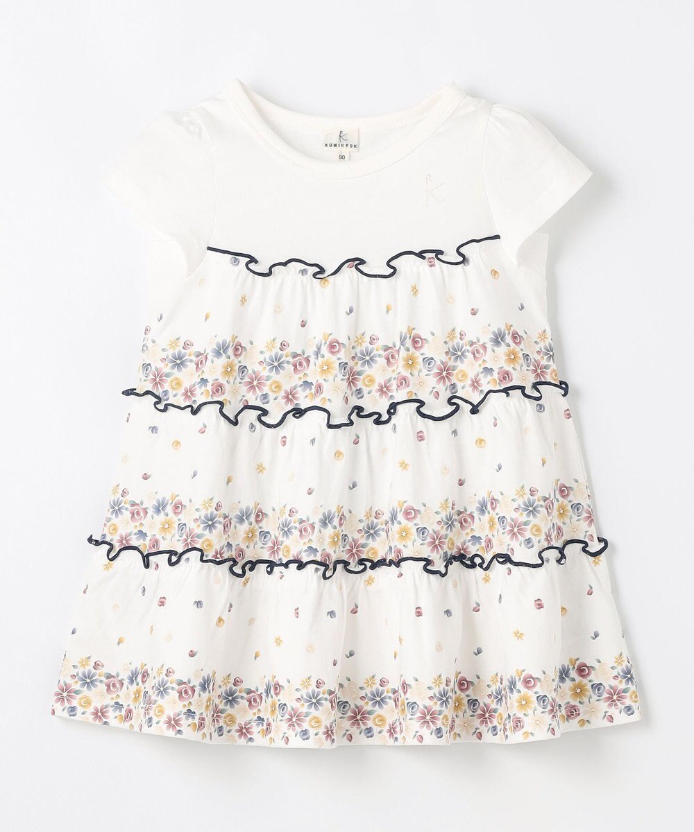 組曲 KIDS 【80-100㎝】ティアードフラワー チュニック 