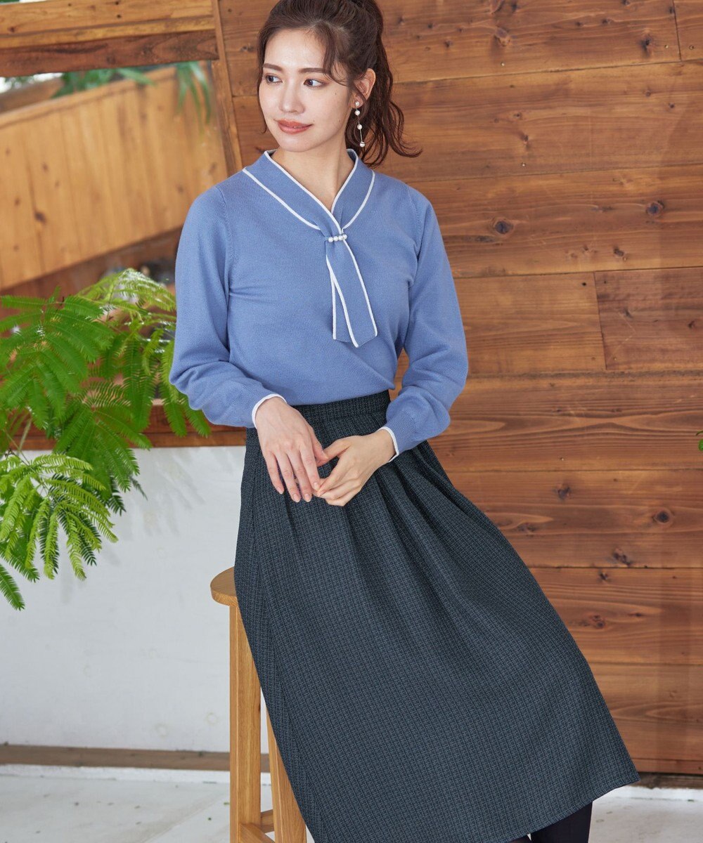 Tiaclasse フレアツイードスカート 