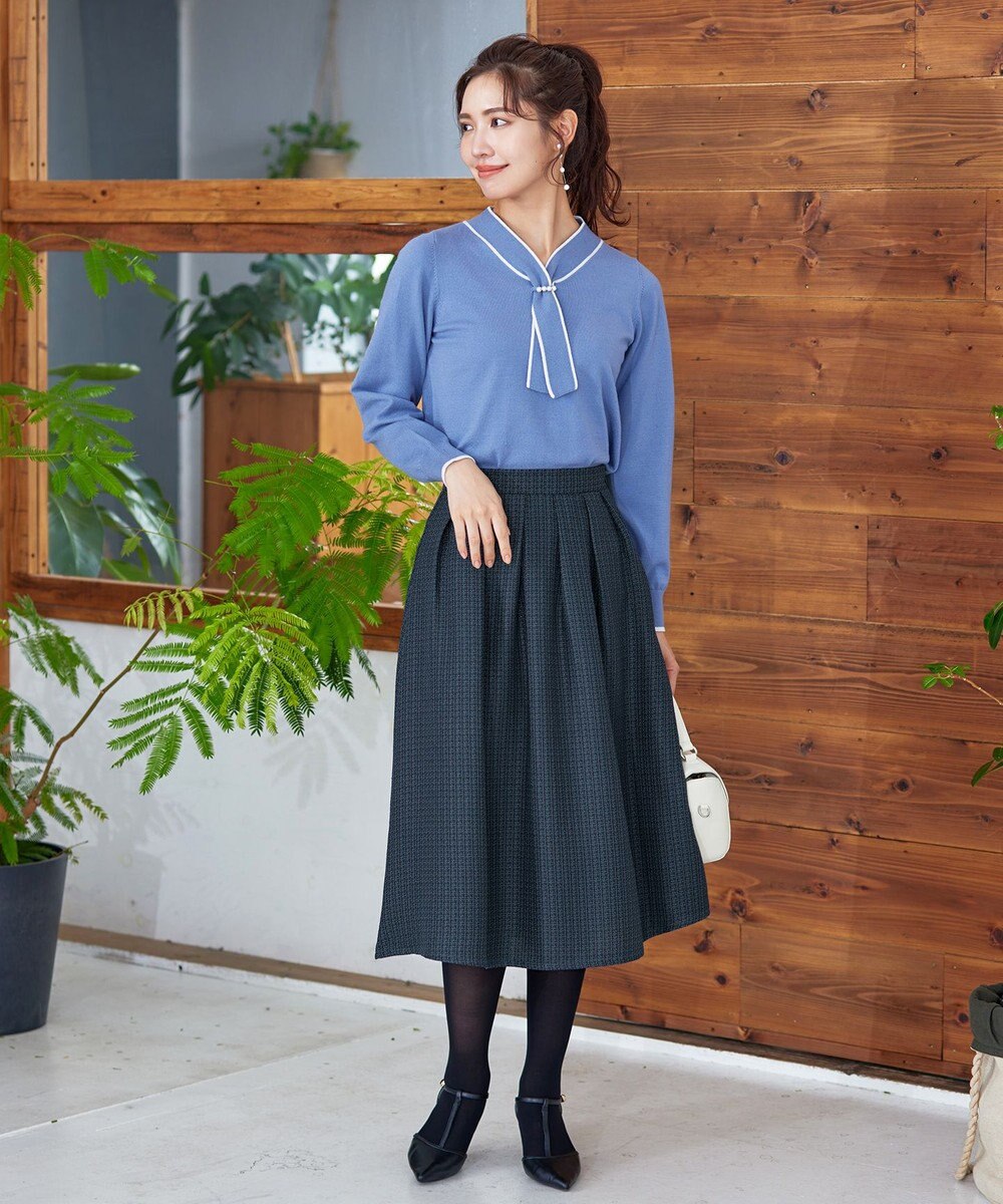 Tiaclasse フレアツイードスカート 