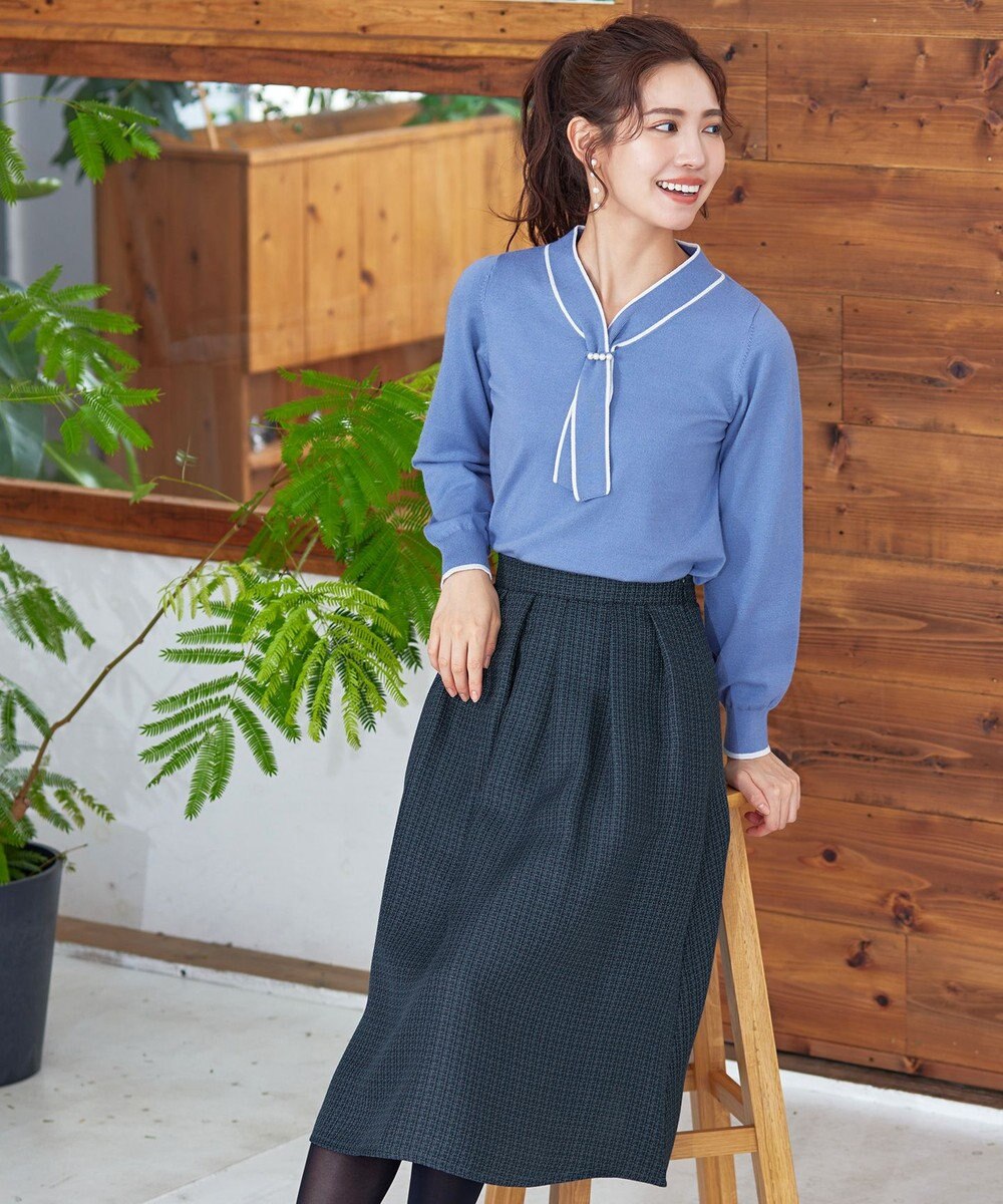 Tiaclasse フレアツイードスカート 