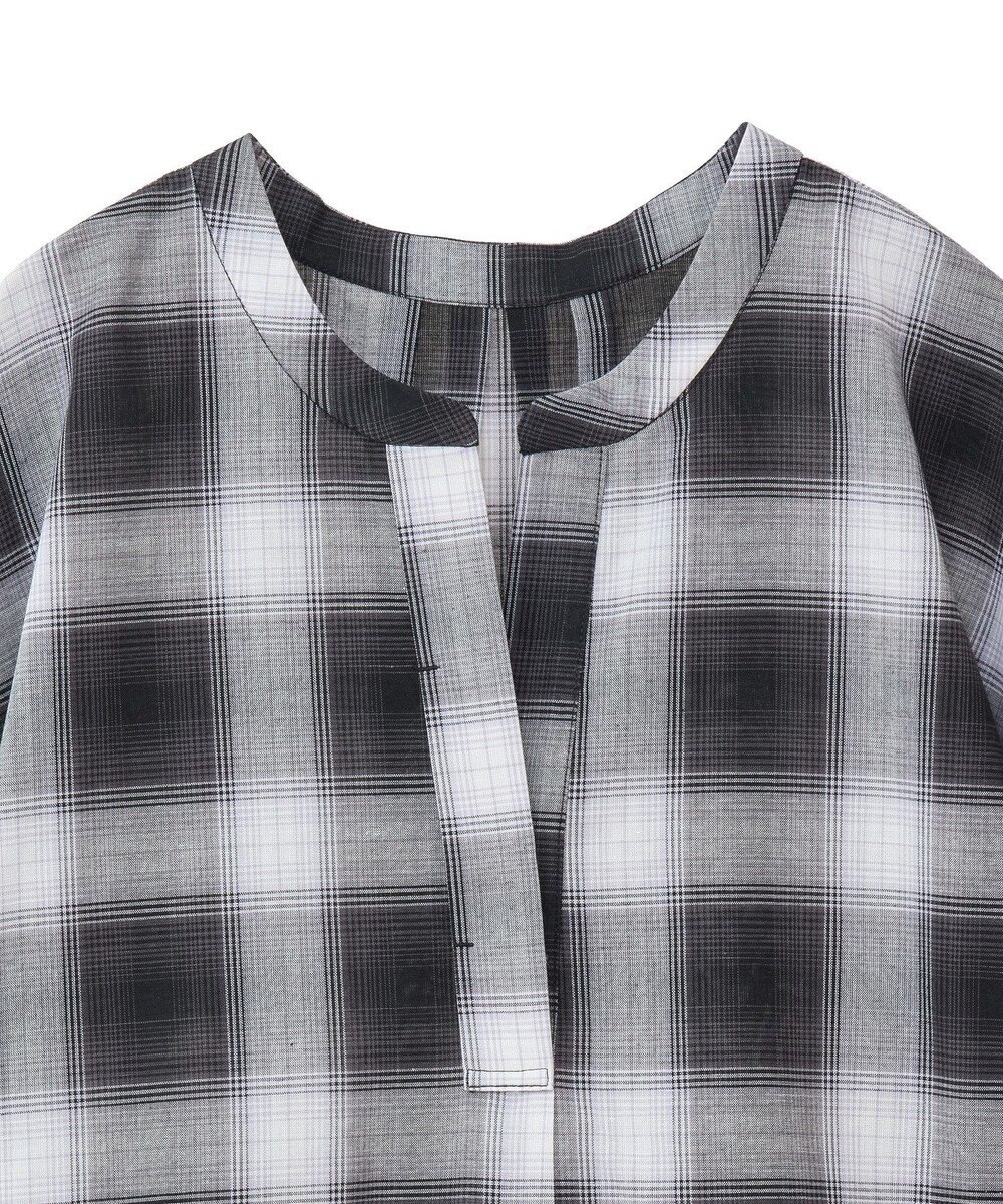 Green Parks 綿麻混フレンチスリーブスキッパーシャツ 