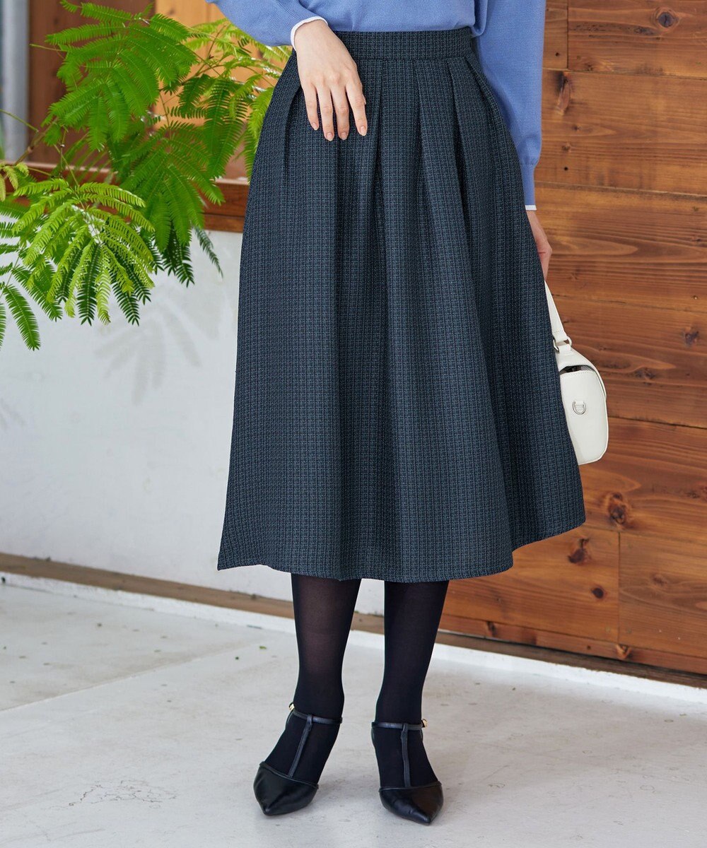 Tiaclasse フレアツイードスカート 