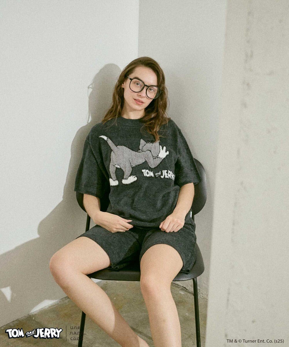 une nana cool トムとジェリー × une nana cool なめらかふわふわプルオーバー&ハーフパンツセット 