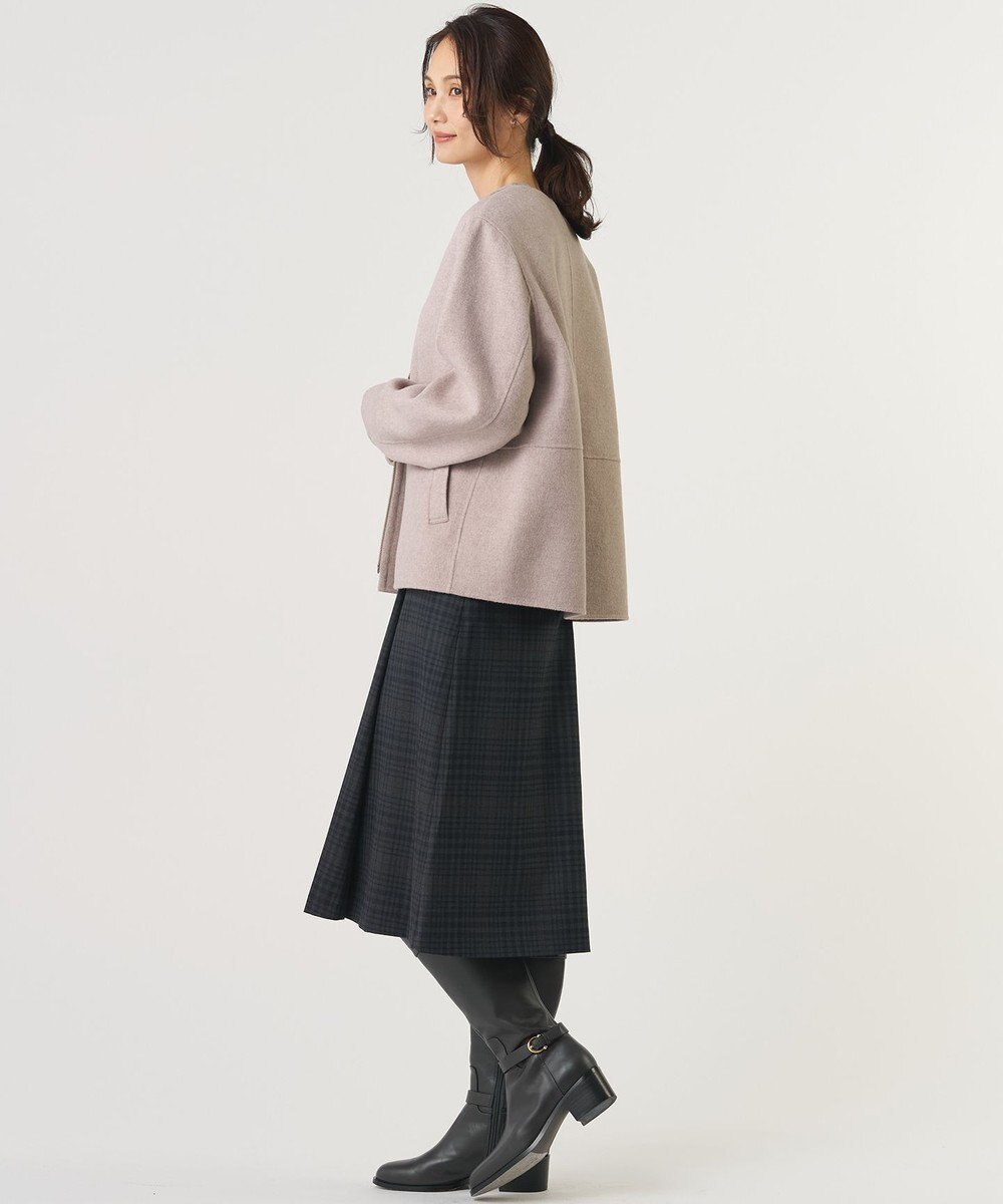 J.PRESS LADIES S ウールナイロンリバー ノーカラー コート 