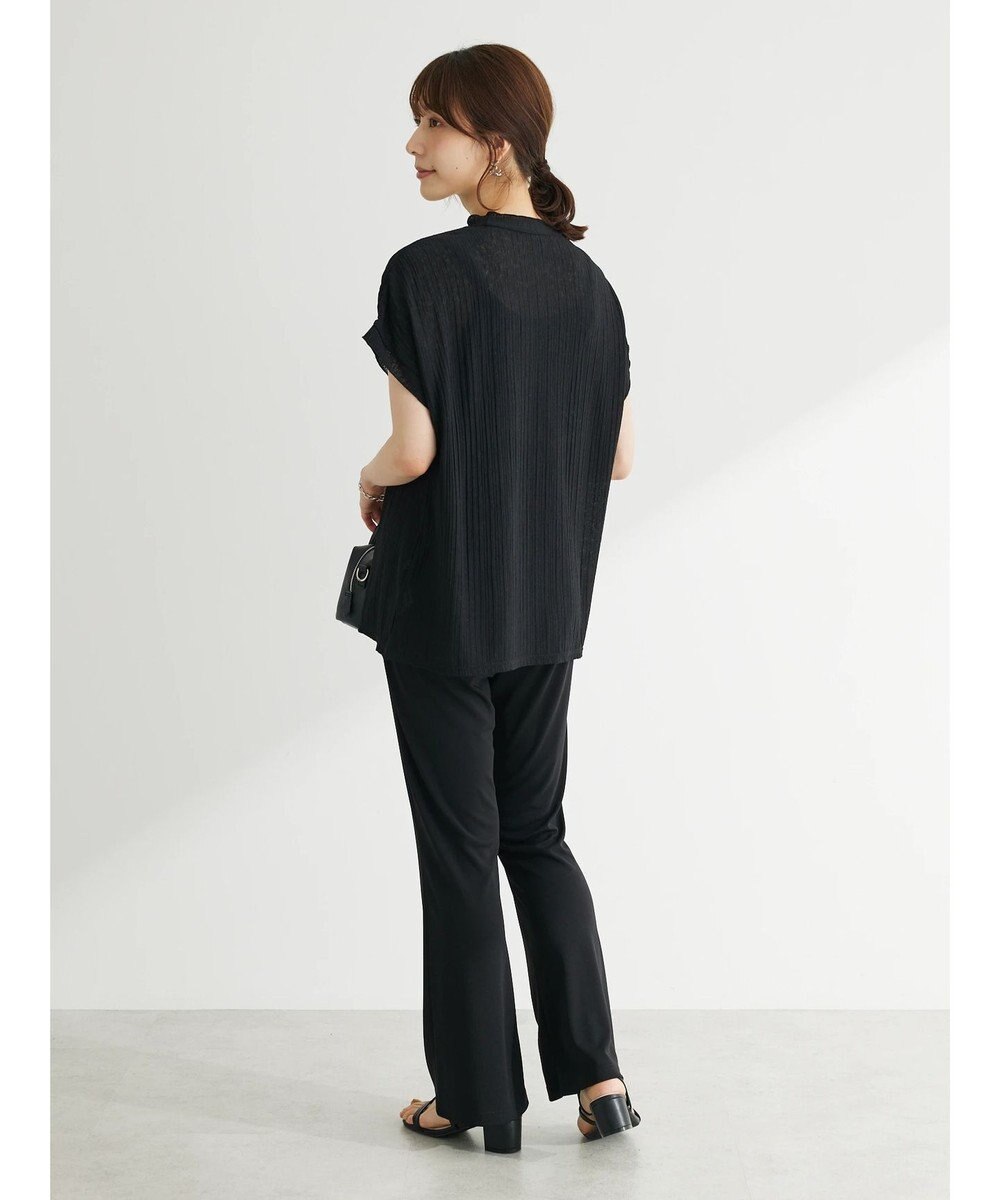 Green Parks プリーツ加工フレンチスリーブカットプルオーバー 