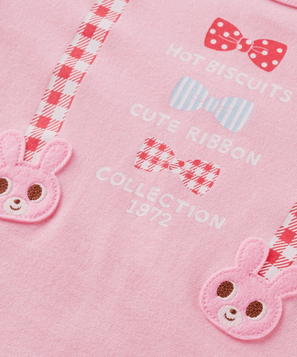 MIKI HOUSE HOT BISCUITS 【70-120cm】 サスペンダープリント長袖Ｔシャツ 