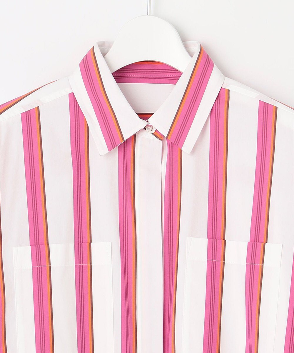 自由区 L 【洗える】SOMELOSシャーティング シャツブラウス 