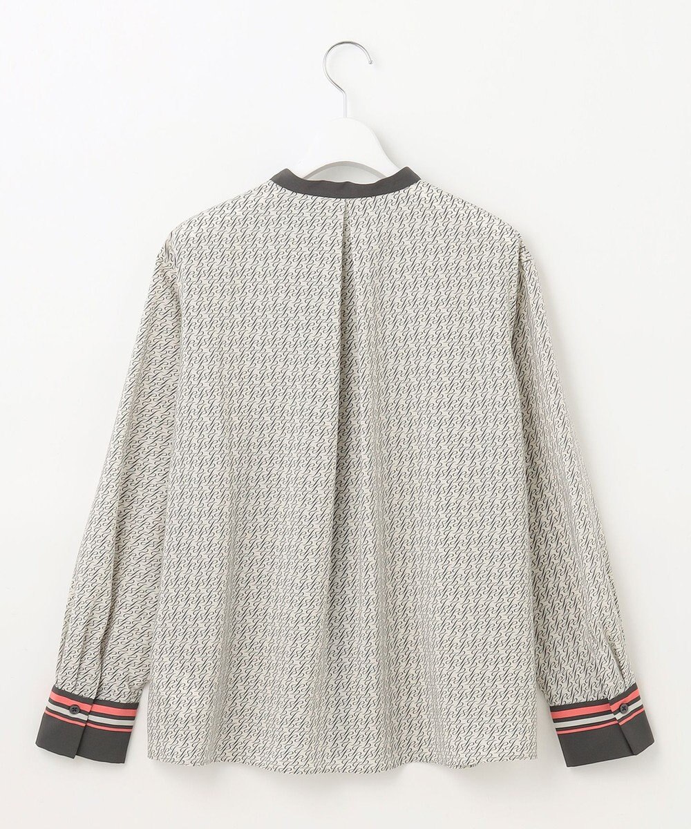 自由区 【セットアップ対応・洗える】モノグラムプリント ブラウス 