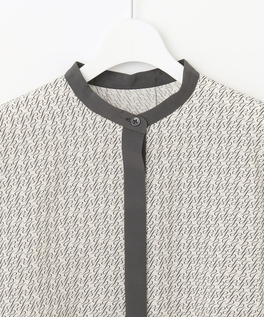 自由区 【セットアップ対応・洗える】モノグラムプリント ブラウス 