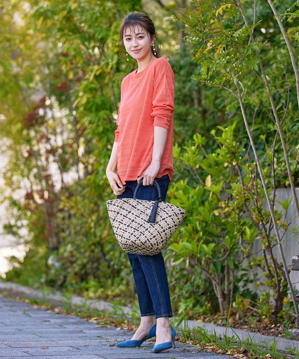 Tiaclasse 【インナーセット・洗える】ボーダー編みシアーニットアンサンブル 