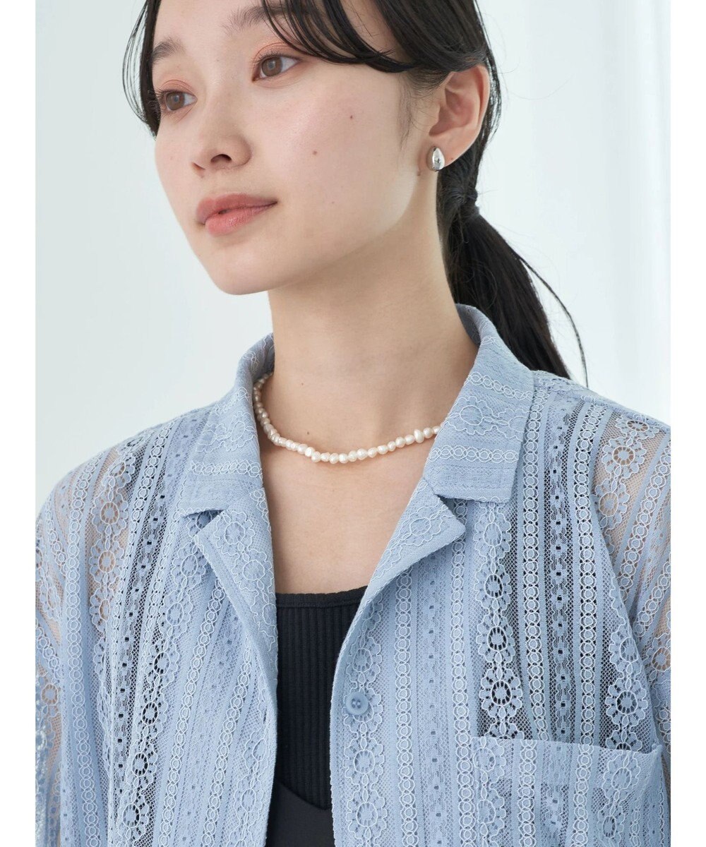 earth music&ecology フラワーレースシャツ 