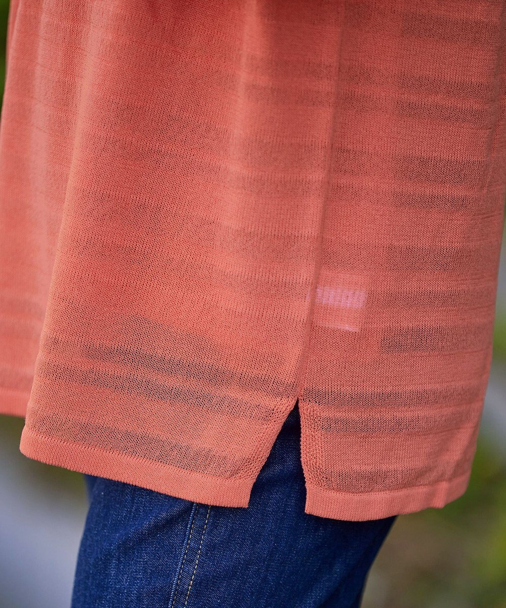 Tiaclasse 【インナーセット・洗える】ボーダー編みシアーニットアンサンブル 