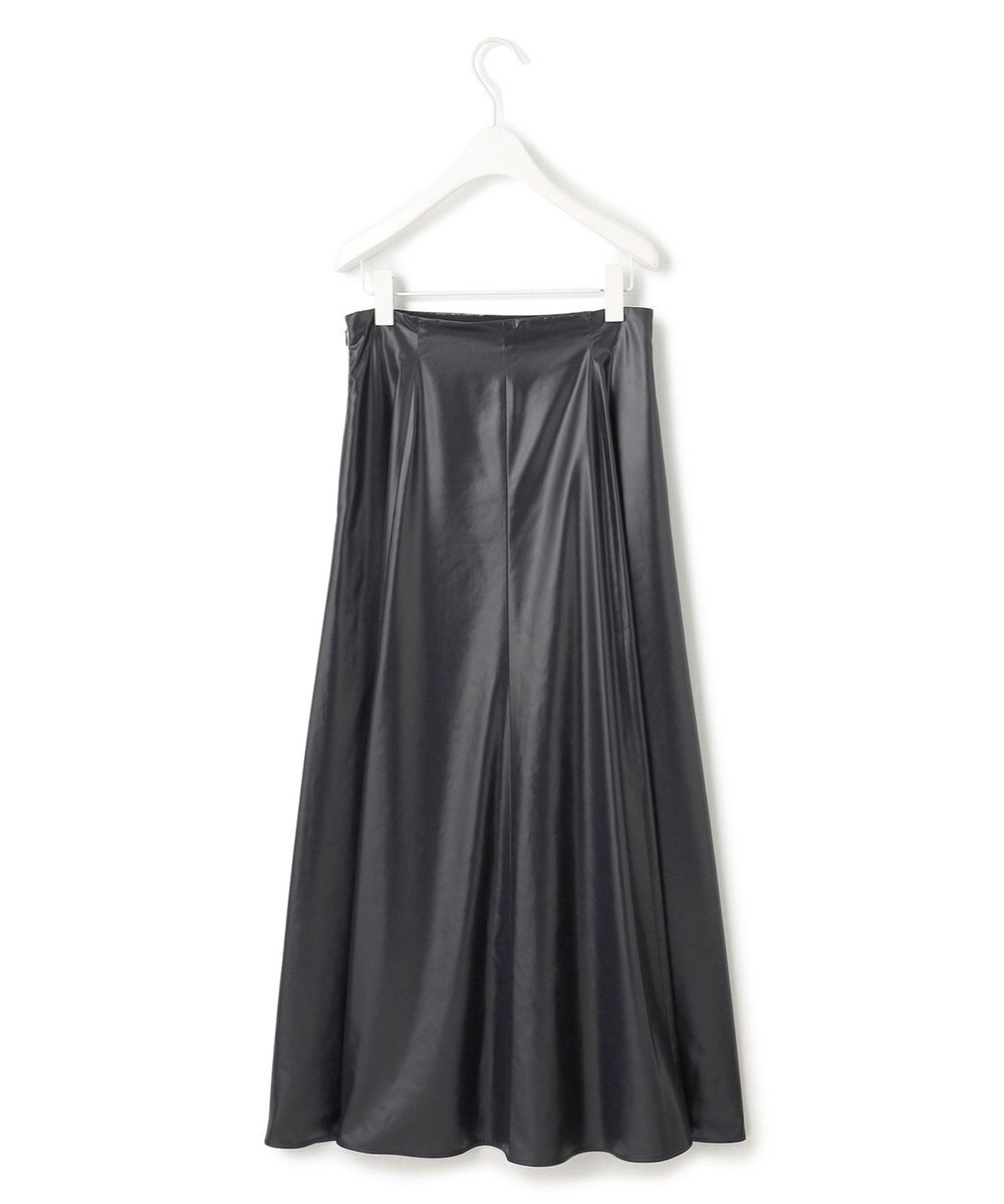 ICB L 【洗える】サテンワックスヴィンテージ フレアスカート 