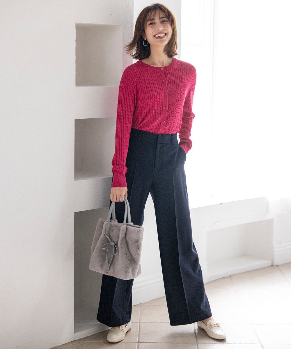 ANY SIS L ケーブルニット カーディガン 