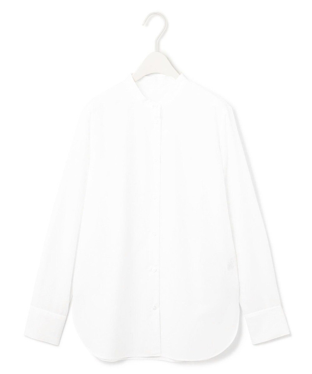 ICB L 【洗える】クリーンブロード バンドカラーブラウス 