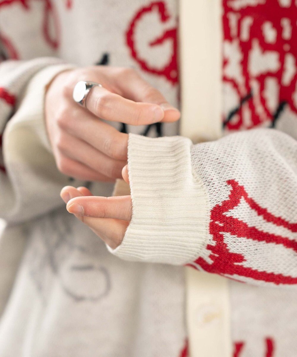 WEGO リラックスフィットパターンカーディガン 