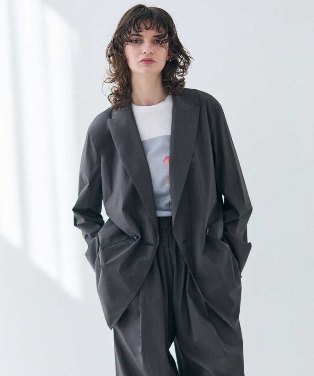 BEIGE， 【洗える・FUDGE 6月号掲載】MALLOW / コットンテーラードオーバージャケット 