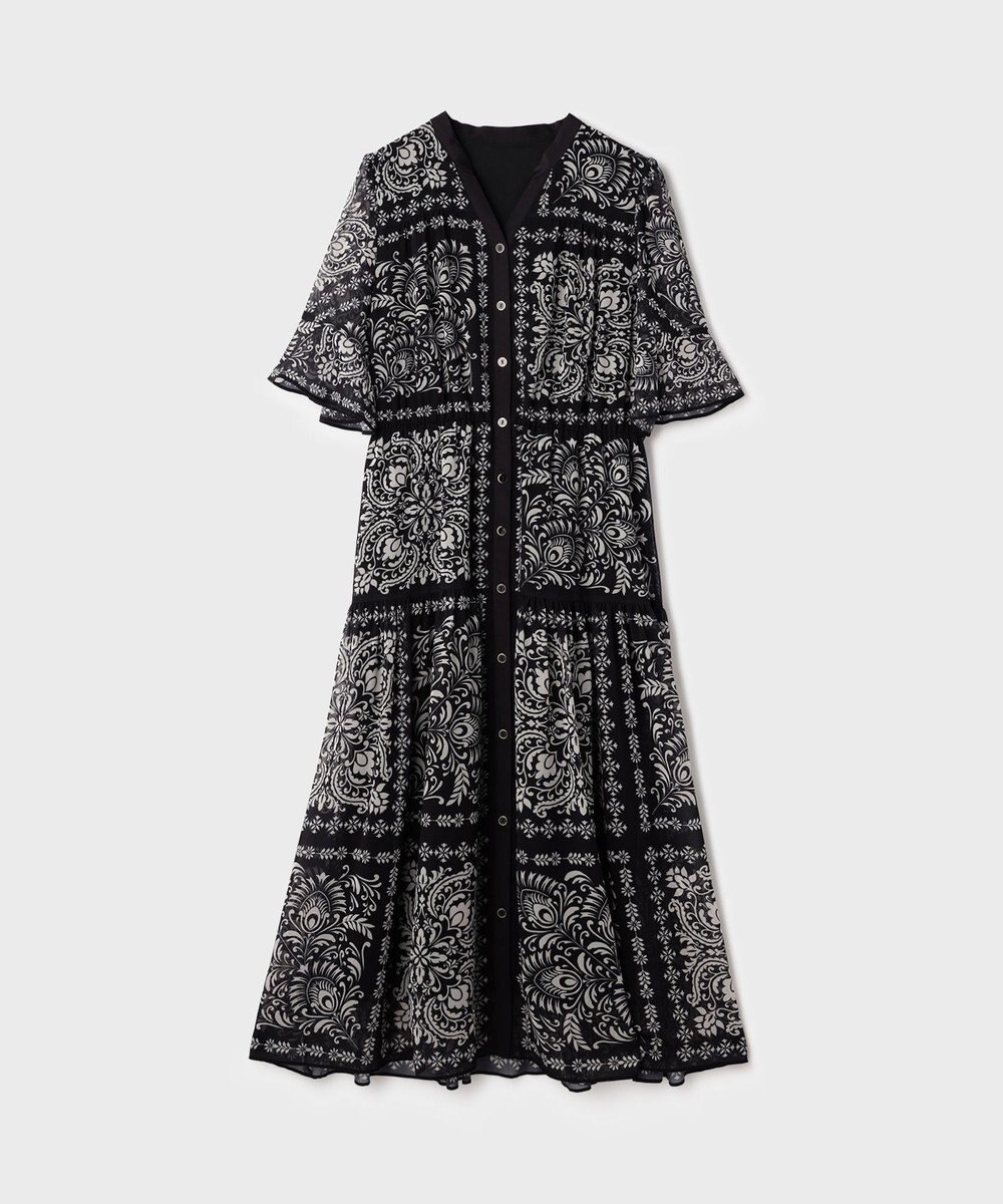 GRACE CONTINENTAL ペイズリーカレイドプリントワンピース 
