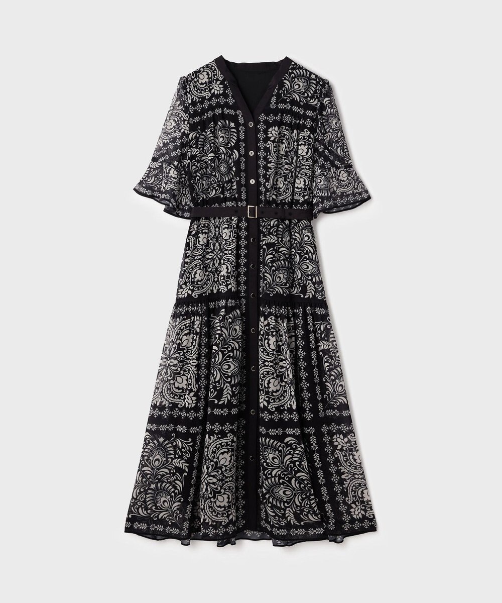 GRACE CONTINENTAL ペイズリーカレイドプリントワンピース 