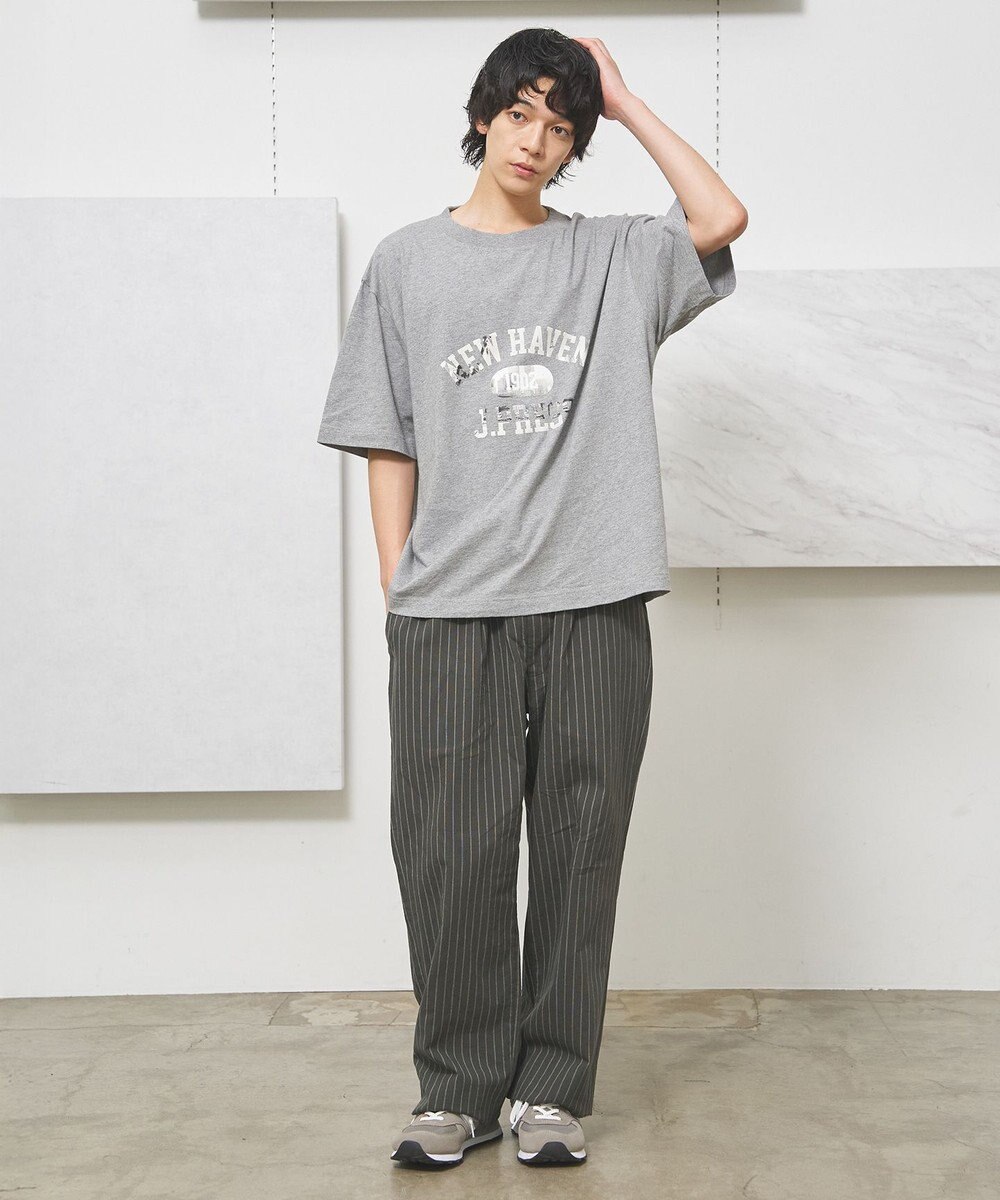 J.PRESS YORK STREET 【UNISEX】コットンリネンイージーストライプ パンツ 