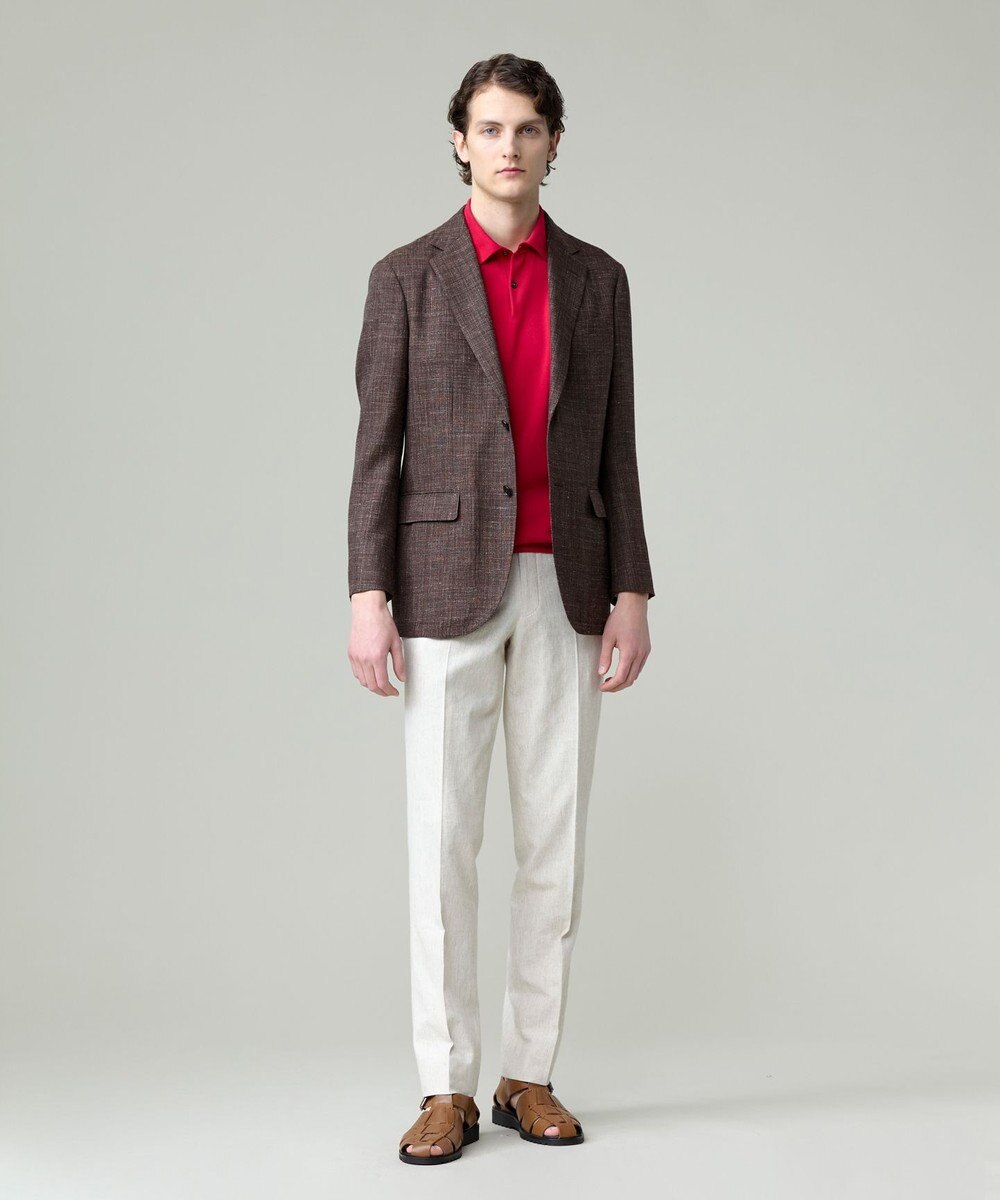 J.PRESS MEN 【ウォッシャブル可】コンフォートストレッチリネン スラックス 