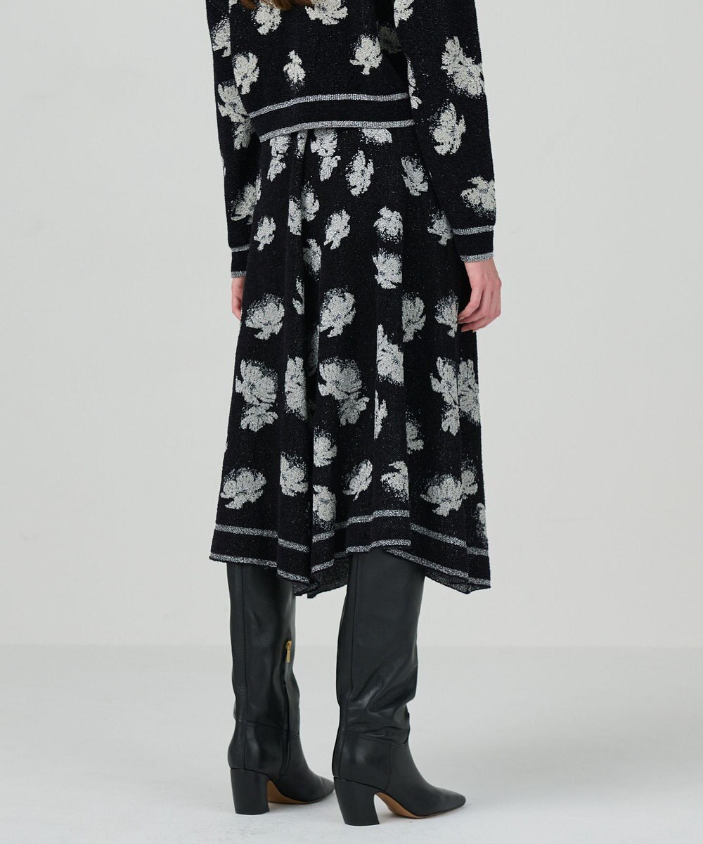 GRACE CONTINENTAL ラメフローラルニットスカート 
