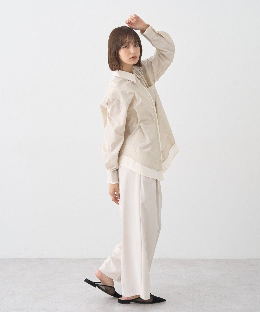 earth music&ecology レイヤードストライプシャツ 