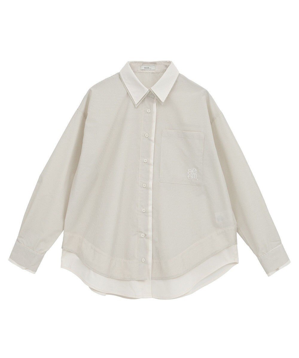 earth music&ecology レイヤードストライプシャツ 