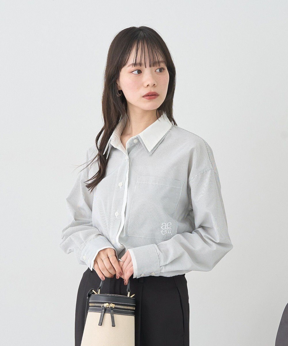 earth music&ecology レイヤードストライプシャツ 