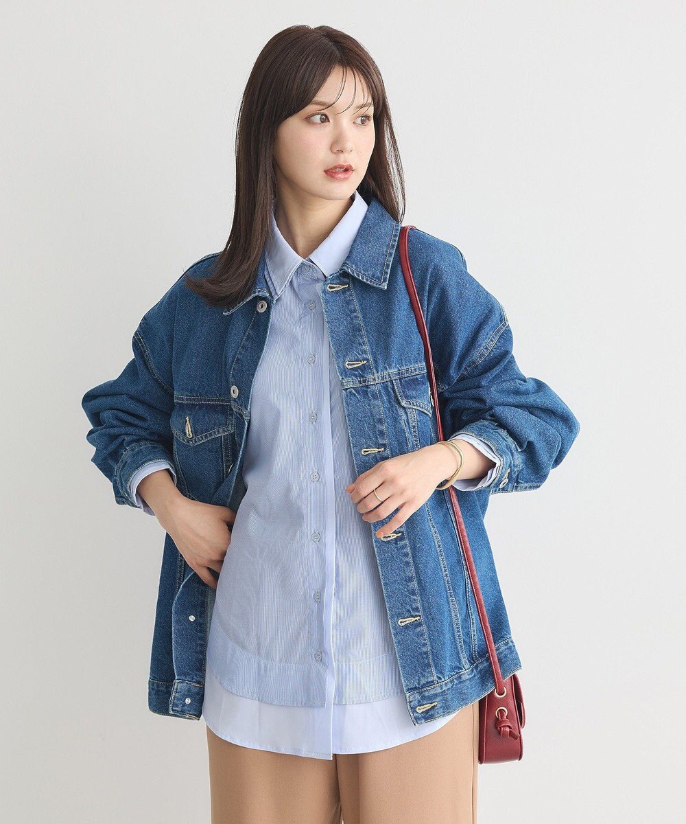 earth music&ecology レイヤードストライプシャツ 