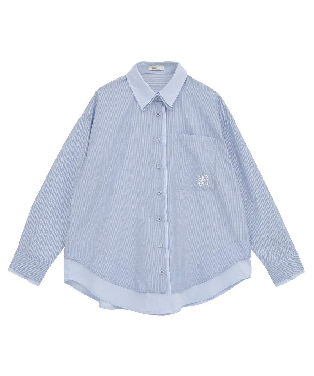 earth music&ecology レイヤードストライプシャツ 