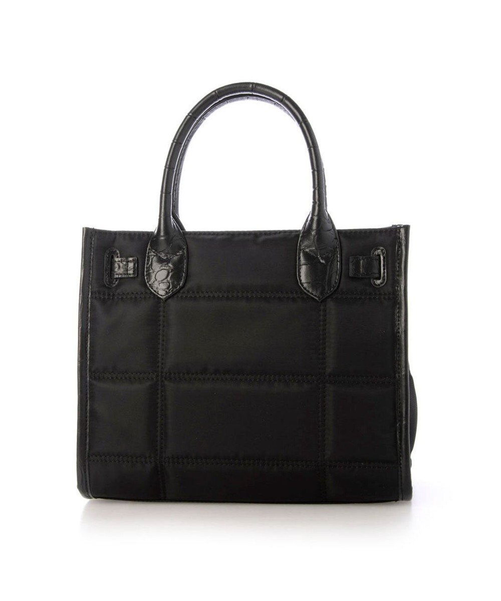 UNBILLION ペルケ perche / ナイロンキルト×クロコ型押し牛革2wayトートバッグS 