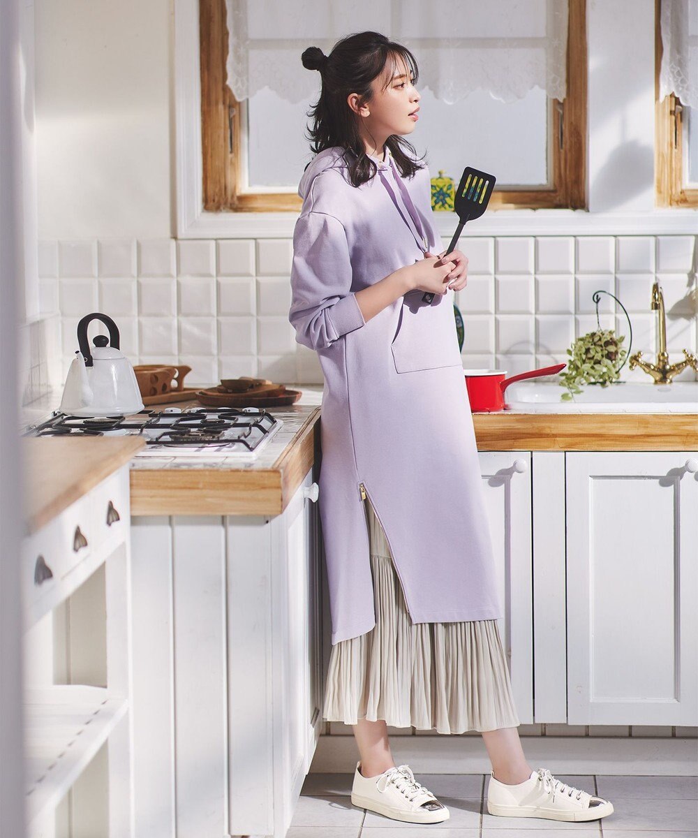 洗える ジップスリットフェミニン裏毛 パーカーワンピース Ferouxファッション通販 公式通販 オンワード クローゼット