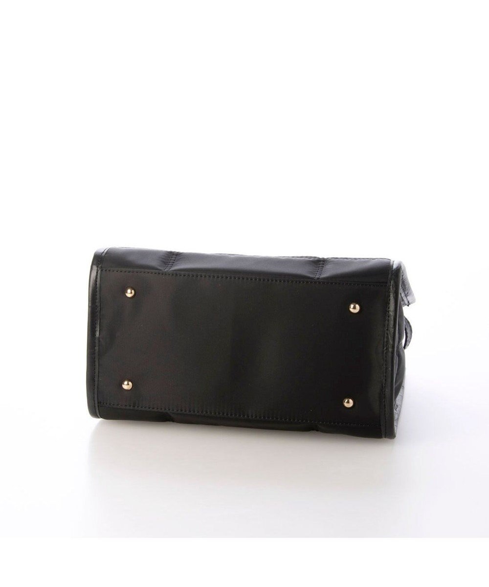 UNBILLION ペルケ perche / ナイロンキルト×クロコ型押し牛革2wayトートバッグS 