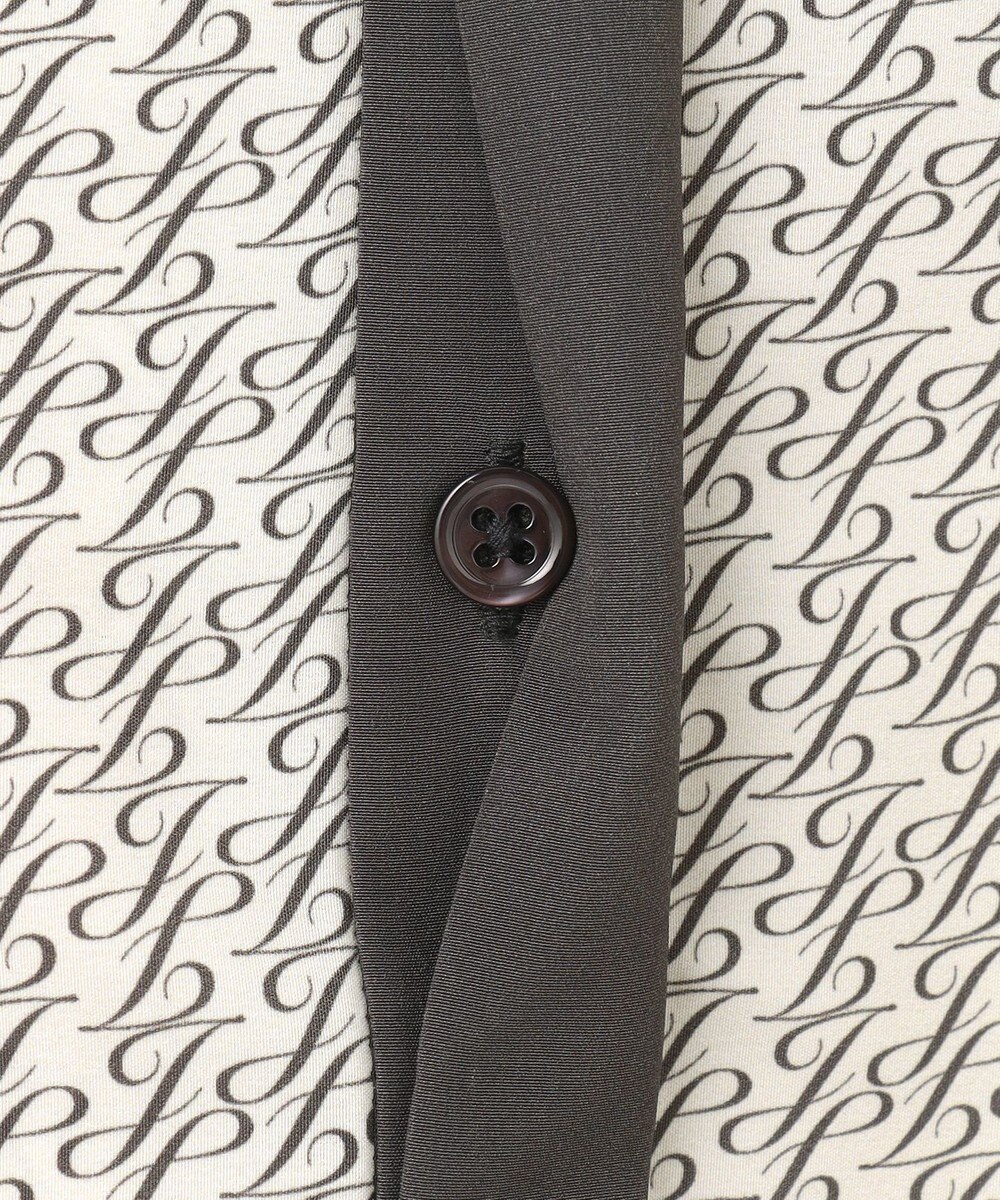 自由区 【セットアップ対応・洗える】モノグラムプリント ブラウス 