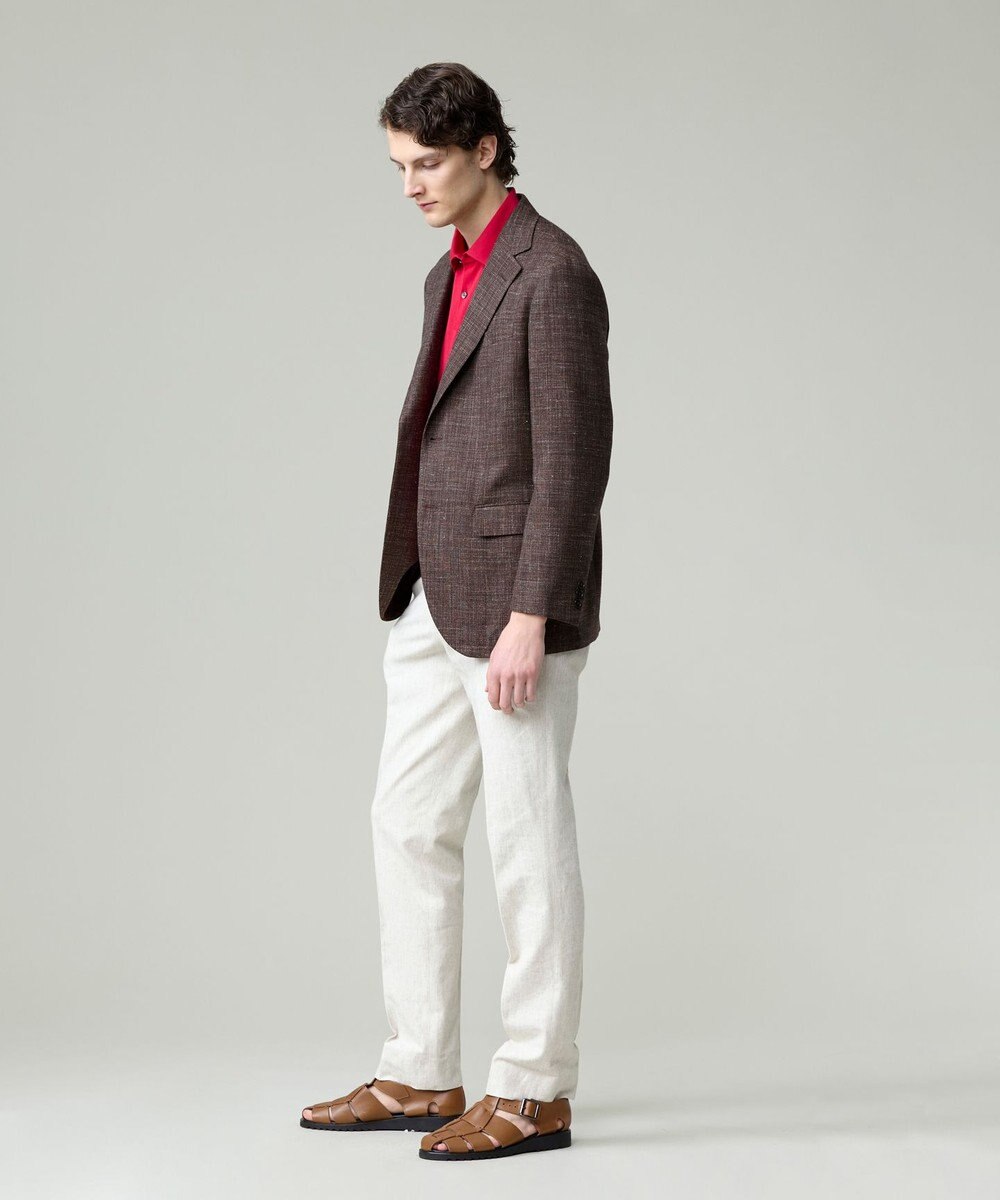 J.PRESS MEN 【ウォッシャブル可】コンフォートストレッチリネン スラックス 