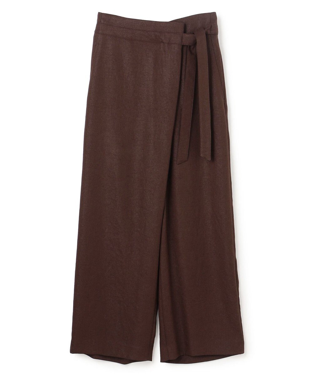 BEIGE， CAROLE / リネンライクラップワイドパンツ 