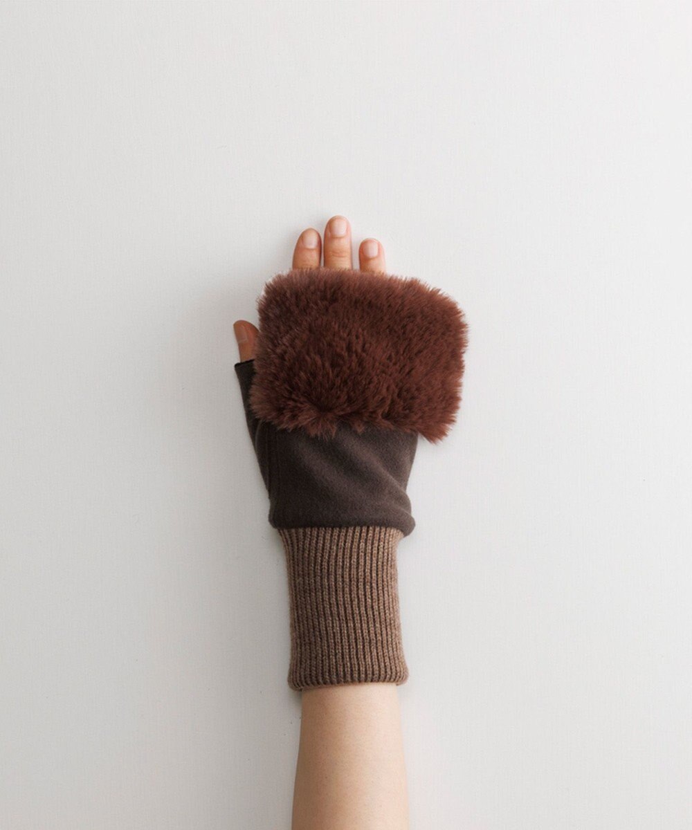 ORuKuBET  フェイクファー付きフィンガーレスグローブ(WOMEN) 