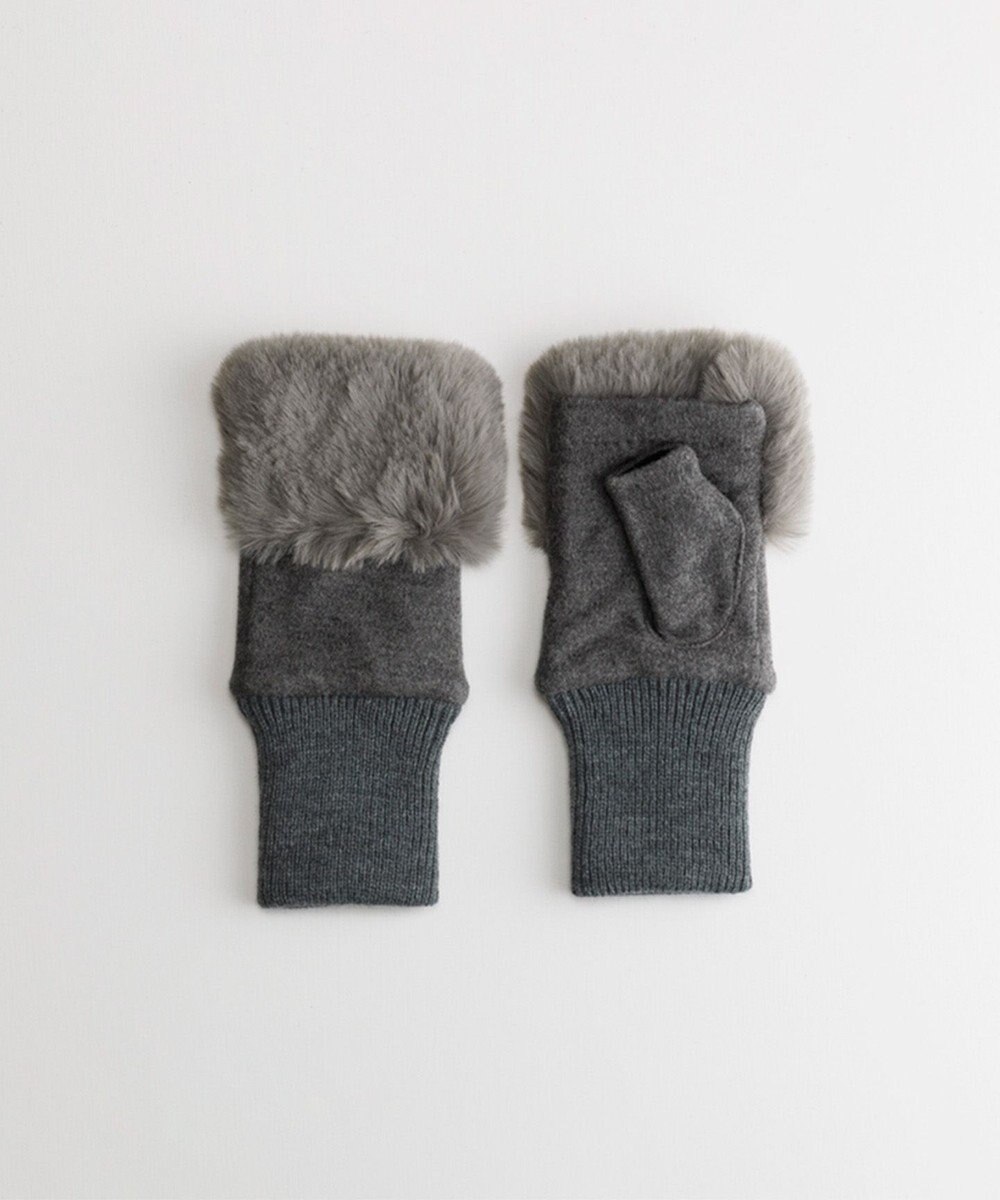 ORuKuBET  フェイクファー付きフィンガーレスグローブ(WOMEN) 