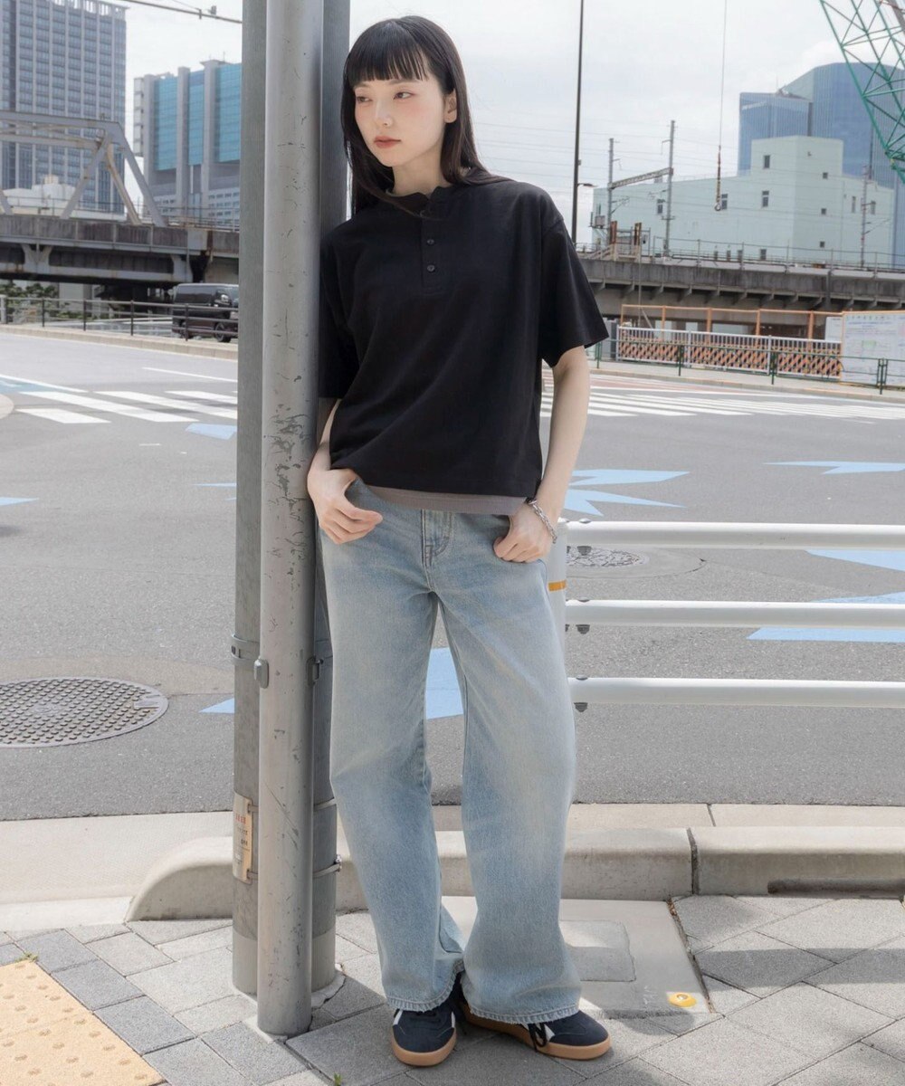 WEGO 【ユニセックス着用ITEM/MLサイズ展開】フェイクレイヤードヘンリーネックT（SS） 