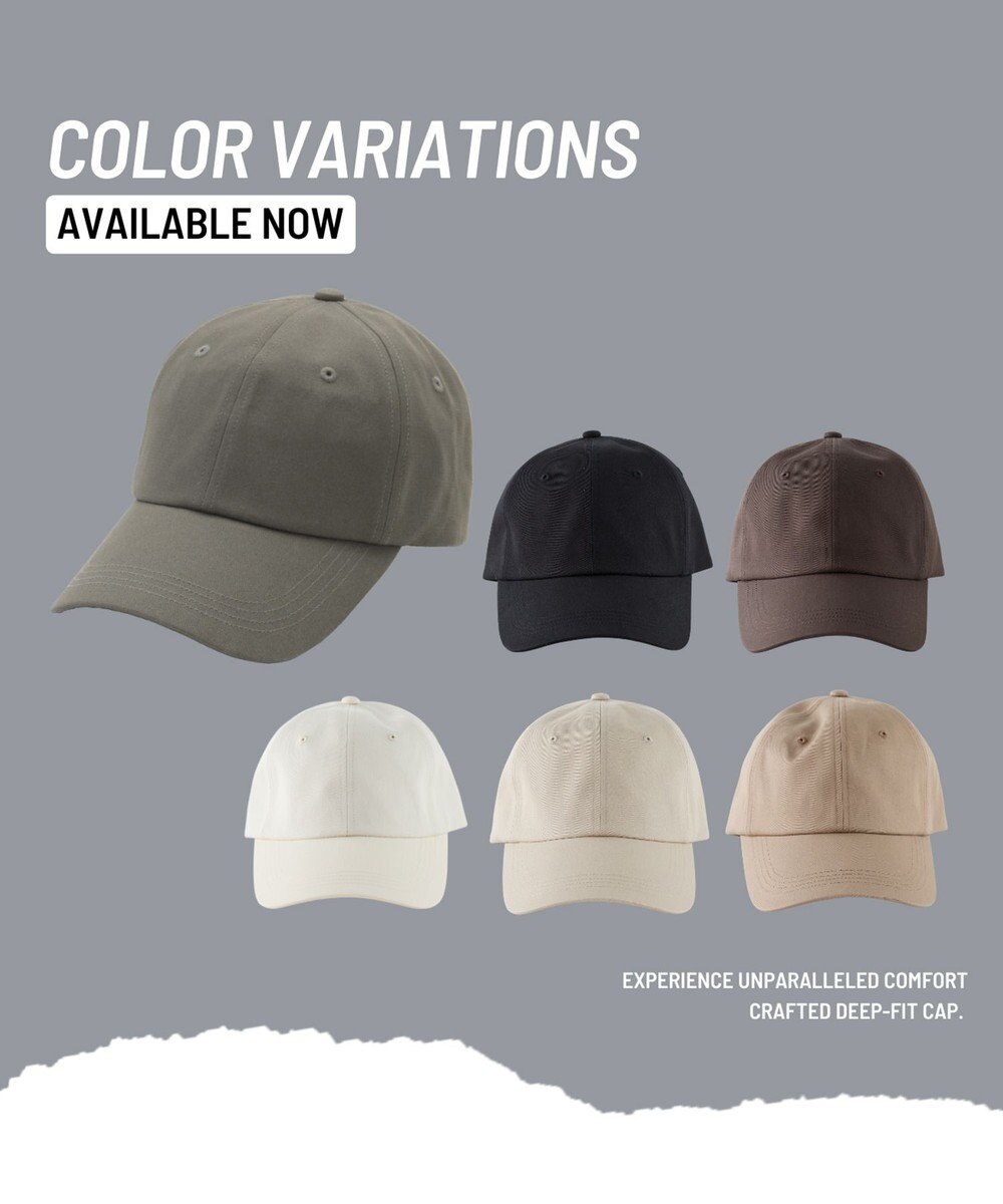 MOONBAT 【新色追加】深さ選べるUVツイルキャップ(かなり深め) つば遮光／洗える／接触冷感／サイズ調整可能 