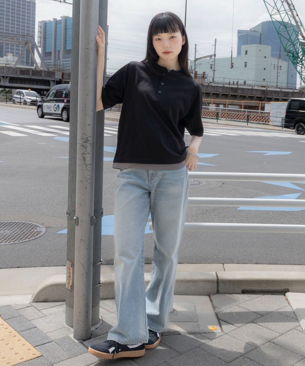 WEGO 【ユニセックス着用ITEM/MLサイズ展開】フェイクレイヤードヘンリーネックT（SS） 